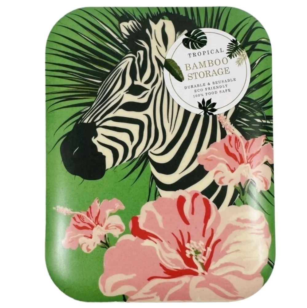 BAMBOO Storage Containers Eco Friendly Zebra Design